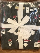 Pottery Barn Teen Flannel Cool Santa 2pc Pajama Set, Youth Size Small, Christmas