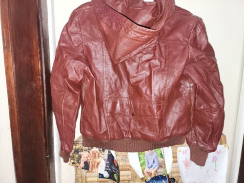 vintage leather hooded jacket women - image 1