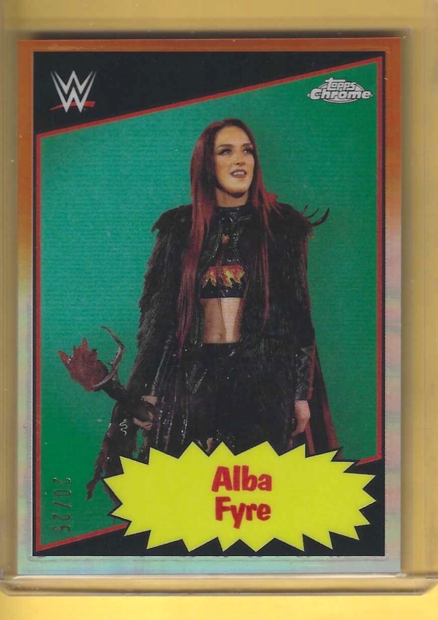 2025 TOPPS WWE CHROME 85TL-AF ALBA FYRE SSP ORANGE REF /25 AWESOME VERY RARE