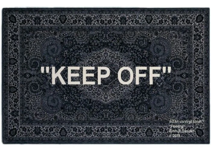 IKEA x Virgil Abloh KEEP OFF Rug Grey/White IKEA ART EVENT 2019 Brand New  Sealed