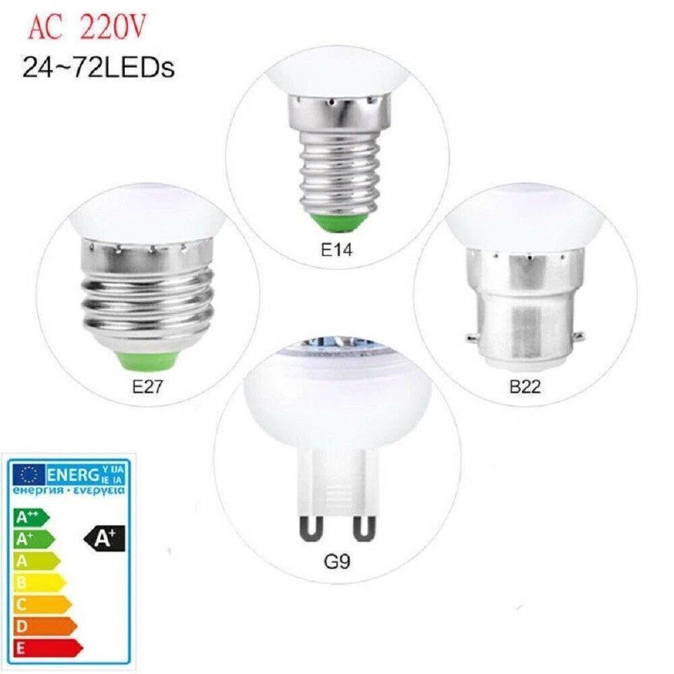 LED Birne E27 B22 E14 G9 GU10 Leuchtmittel Kaltweiß Warmweiß Mais Glühbirne 230V - Bild 3 von 4