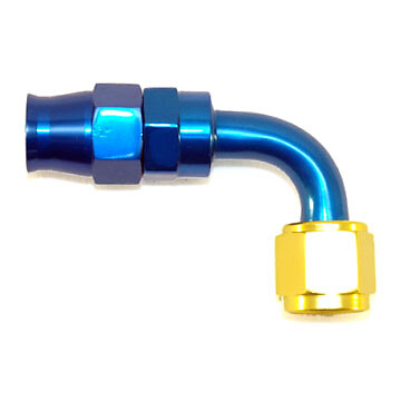AN Fitting to SS Line 90° Adaptor, -10 Gld/Blu -10AN
