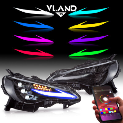 For 2012-20 Toyota GT86 Subaru BRZ Scion FR-S LED VLAND Headlights DRL Front Set