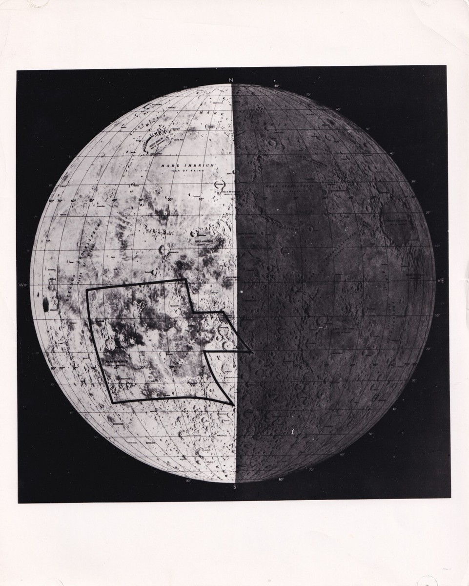 ✔️ 1960's MAP OF THE MOON - NASA - RARE PHOTO L616C | eBay