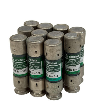 NEW LOT OF 11 LITTELFUSE LLNRK-6-1/4 TIME DELAY FUSES LLNRK614