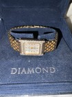 Womens Anne Klein Diamond Swiss Watch Reversible Gold Silver Two Tone New Batter