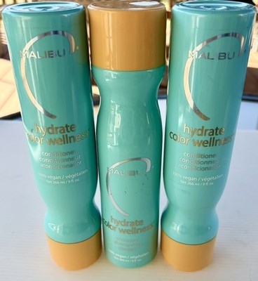 3 Pack Malibu C Hydrate Color Wellness Conditioner VEGAN 266ml 9 Fl oz Each