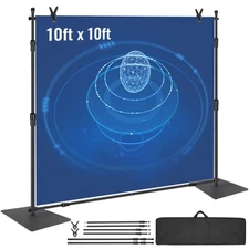 10x10 ft Backdrop Stand Pipe and Drape Kit Heavy Duty Carbon Steel Base Banner