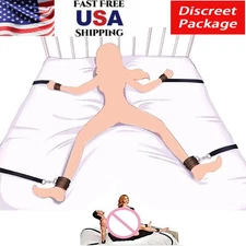Bed Restraint Kit Rope Handcuffs Furry Cuffs Strap Sex Wrists Ankle for Roleplay
