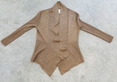 Christopher and Banks Tan Open Cardigan Sweater Women s Size M