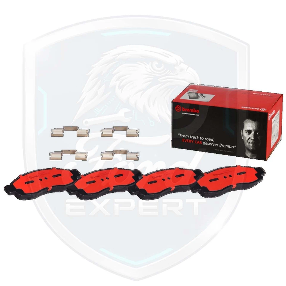 Kit de pastillas de freno delanteras de cerámica Brembo OEM para Infiniti Nissan 2004-2007 9 años Warra Foto 3 de 4