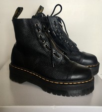 DrMartens Sinclair stivaletti platform pelle morbida lacci zip 8 occhielli UK6 EU39
