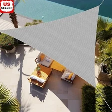 Triangle Sun Shade Sail HDPE Patio Garden Outdoor UV Protection Shade Fabric New