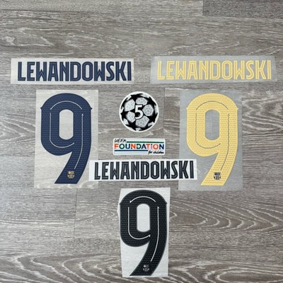 ☆まさと☆【正規品】22/23シーズンバルセロナ　LEWANDOWSKI Barcelona Lewandowski #9 22/23 Full Kit Iron Patches + UCL UEFA