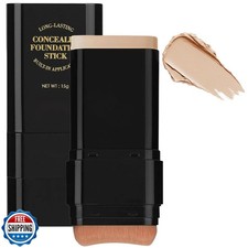 Face Foundation Stick, 2 in 1 Dual-Ended Long-Lasting Concealer F
