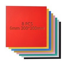 8 Pcs Colorful Plywood 6mm 300x300mm Laser Cutting Engraving Basswood Sheets