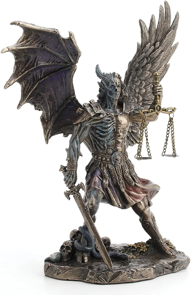 10" Judgement of The Nephilim With Justice Scale Bronze Color Statue - Image 2 of 4