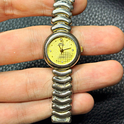 Fossil Women’s Vintage Dress Quartz Analog Gold Dial Silver Bracelet Watch