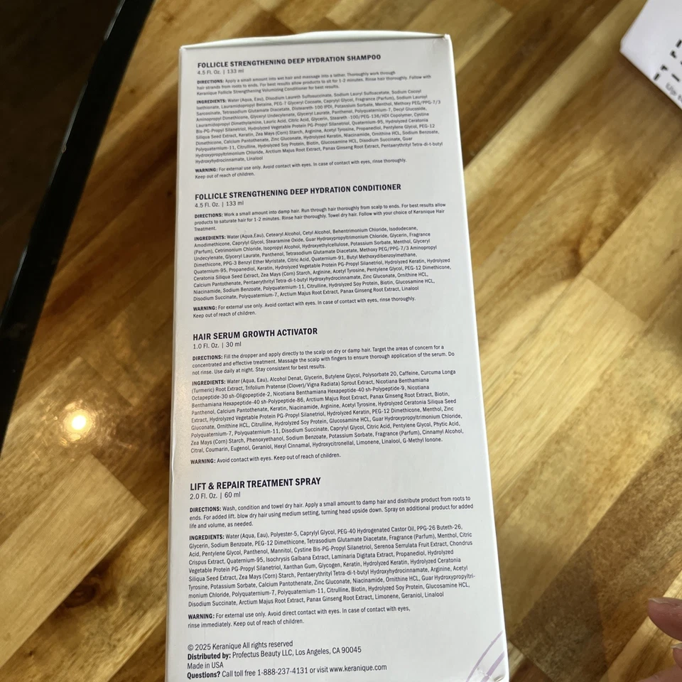 Sistema botánico de crecimiento del cabello Keranique para cabello más grueso y lleno, 4 piezas  Foto 2 de 4