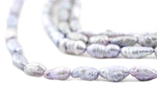 Grey Vintage Japanese Rice Pearl Beads 5mm Oval 16 Inch Strand