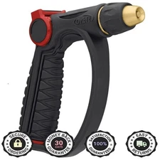 Orbit Pro Flo Adjustable Garden Hose Nozzle – Thumb Control, Brass Tip, D-Handle