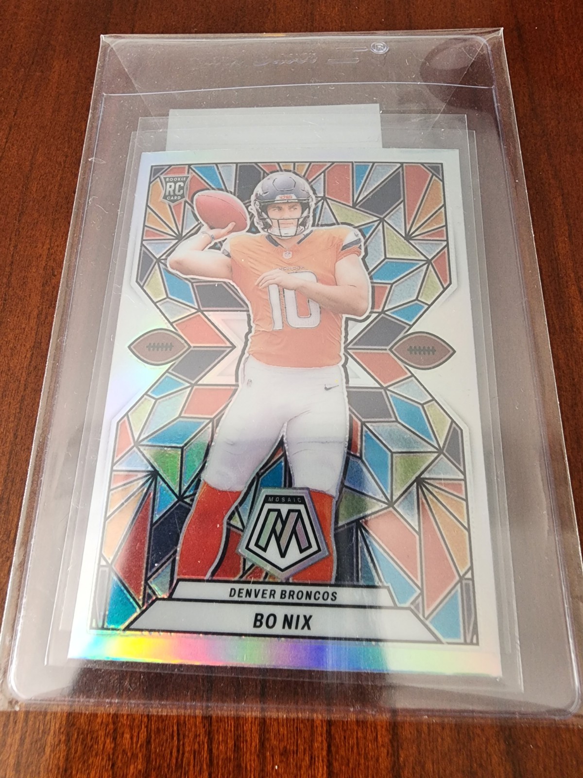 2024 Panini Mosaic Bo Nix Stained Glass Prizm SSP Case Hit SG-19 Rookie Broncos