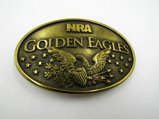 NRA Golden Eagles Commemorative Belt Buckle Brass USA