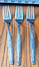 Interpur INR3 Stainless Rose 3 DINNER FORKS 7.5"