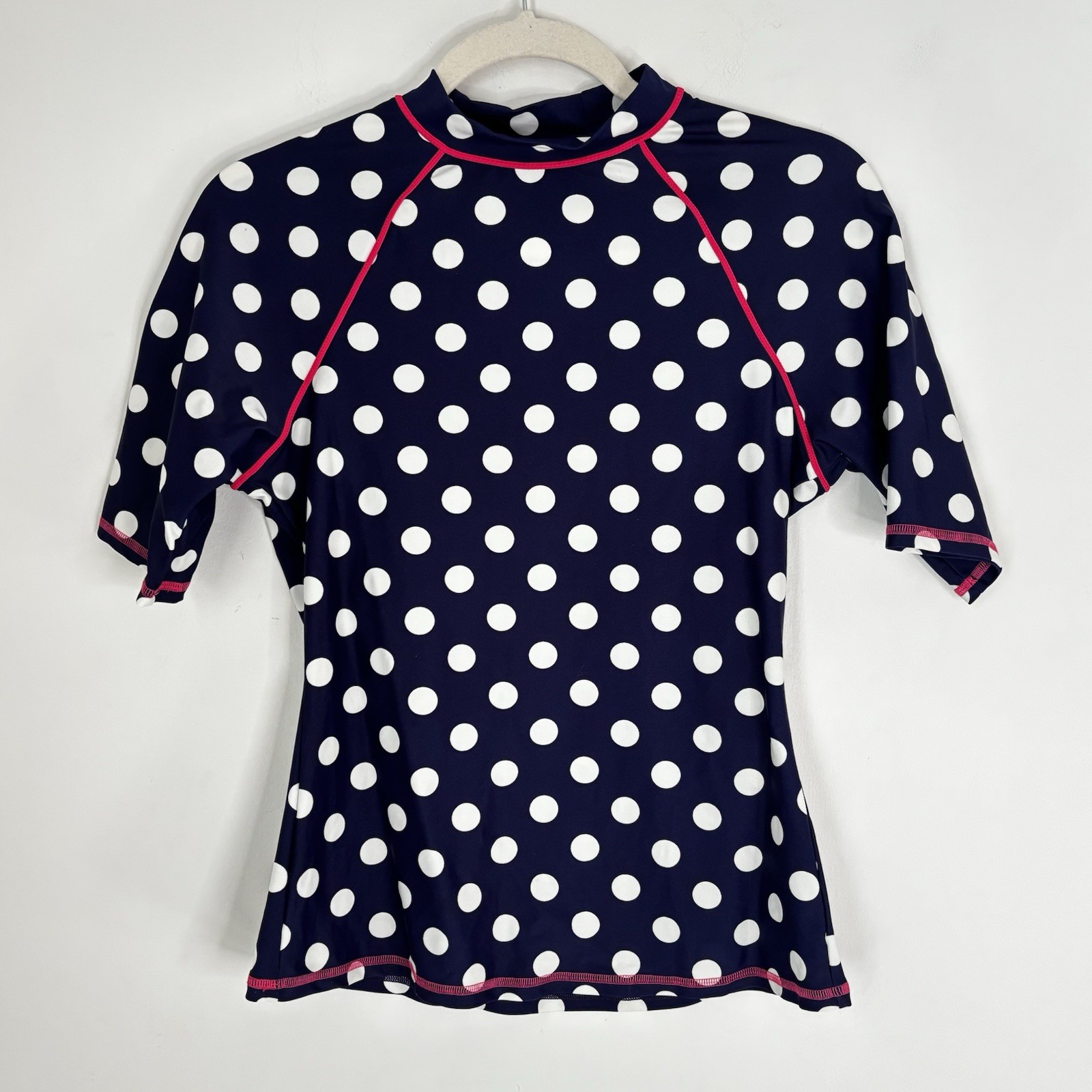 Boden Classic Polkadots Short Sleeve Rashguard Women's Size 8 *k16