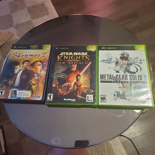 Xbox CiB Game Lot. Knights of the Old Republic, Metal Gear Solid 2, Shenmue 2