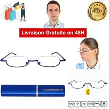 Lunettes de lecture demi-lune Mini Brille métal étui compact homme femme