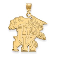 10k Yellow Gold University of Kentucky U-K Wildcat Extra Large Pendant