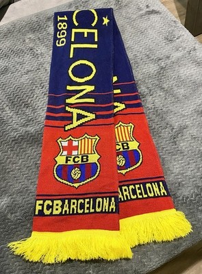 FC Barcelona Official FCB Knit Scarf w/ Fringe