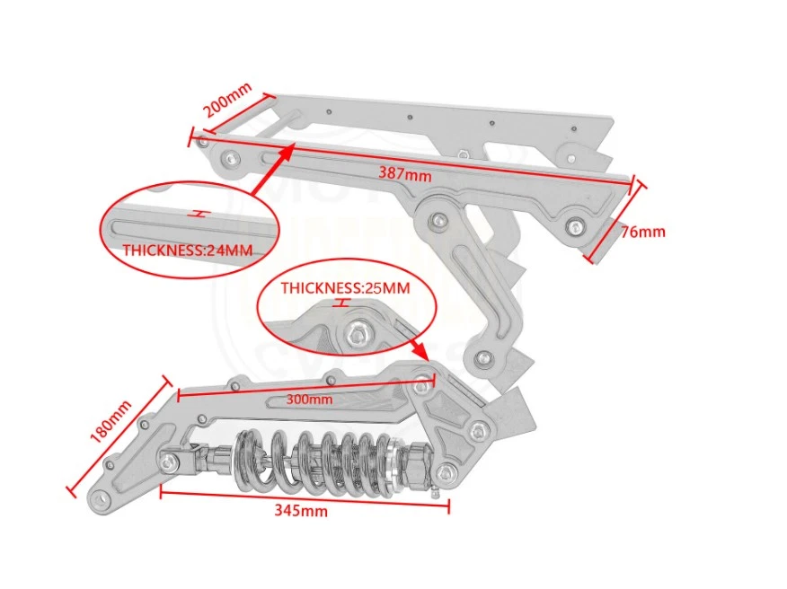 Kit de amortiguador trasero Pro-link para BMW K1100 K100 K75 Cafe Racer soporte asientos modificados Foto 2 de 4