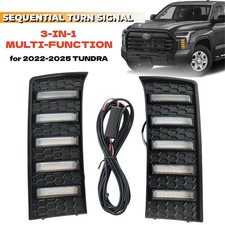 Pair Daytime Running Lights For 22-25 Toyota Tundra Led Fog Lamp Turn Signal Drl