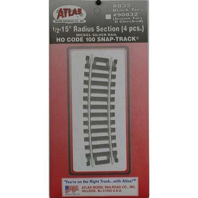 HO Code 100 1/2-15 Radius Snap Track (4)