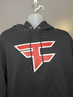 Champion Hoodie Mens XL Black FaZe Clan Logo Fleece Pullover Sweatshirt Gaming