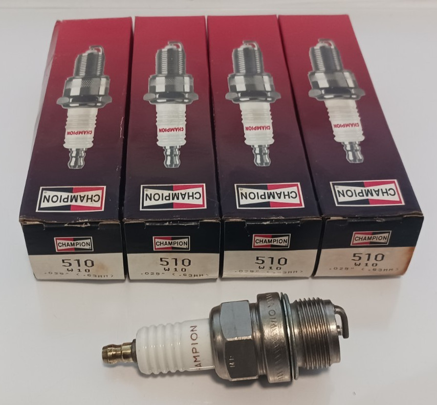 4X GENUINE CHAMPION COPPER PLUS SPARK PLUGS 510 NOS W10 VINTAGE FREE SHIPPING