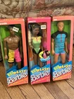 3 VTG 1980s 1988 NOS Barbie Beach Blast Ken Steven Christie Dolls w Box Mattel