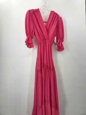 Pre-Owned Kasia Pink Size Medium Shift Maxi Long Sleeve Dress