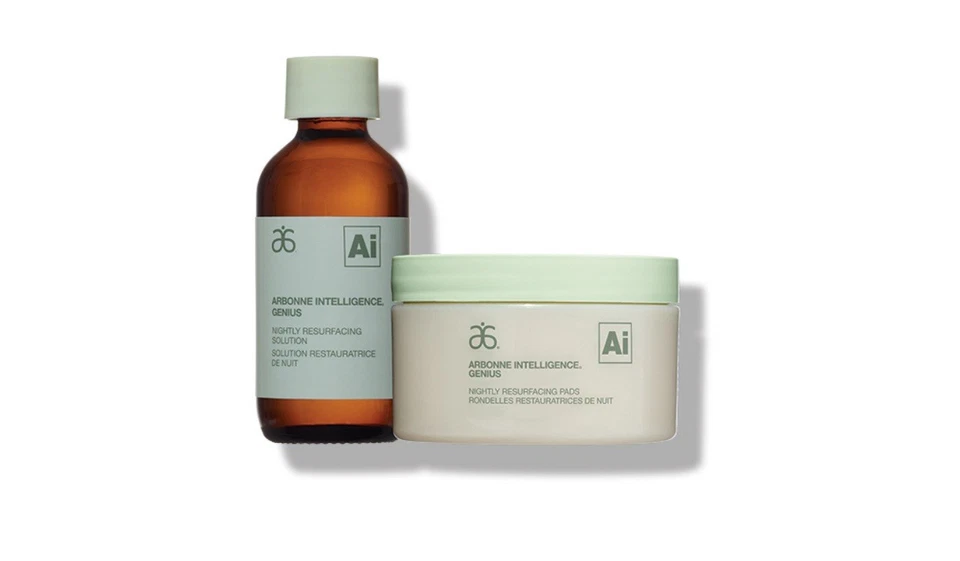 Almohadillas y solución de rejuvenecimiento nocturno Arbonne Intelligence Genius nuevas sin etiquetas #3 Foto 3 de 4