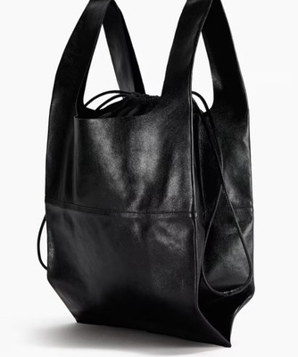 H&M Studio große schwarze Ledertasche NEU ohne Etikett UVP 169,99£