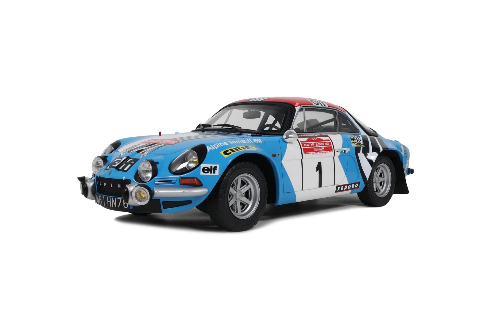 Alpine A110 1800 San Remo 1973 miniature 1/18 en métal bleu pour collectionneur