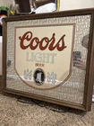 Retro Vintage Adolf 1980 Coors Light Beer Mirrored Bar Light Sign