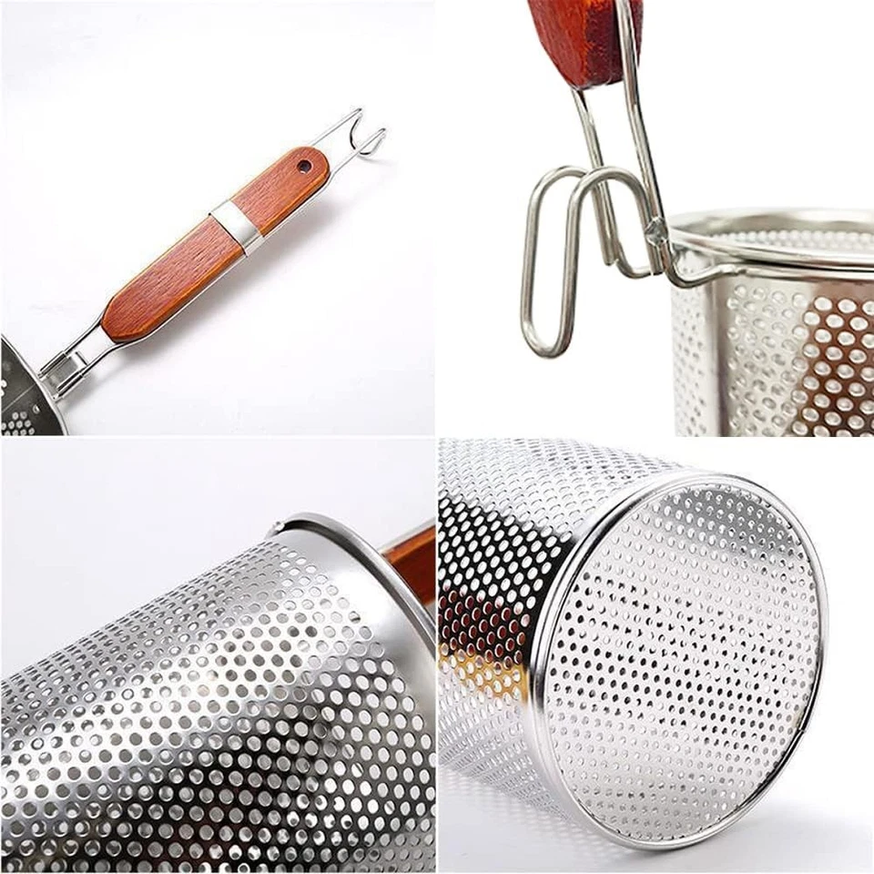 TENTA KITCHEN 2 pezzi di filtro per pasta in acciaio inox micro-perforato con ma - Immagine 4 di 4