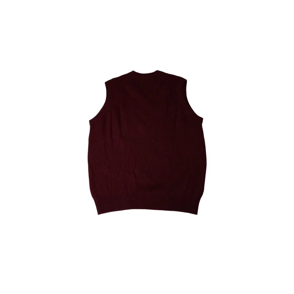 Vintage Pendleton Men's V Neck Sweater Vest Burgundy 100% Lambs Wool Size L - Image 2 of 4