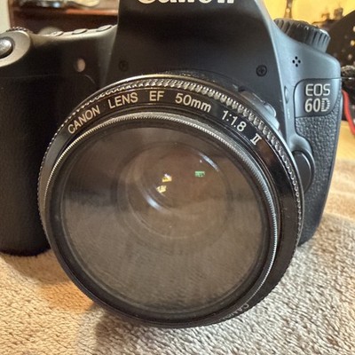 CANON EOS 60D 18MP DSLR Camera w/EF 50mm f/1.8 II Lens - Black | eBay