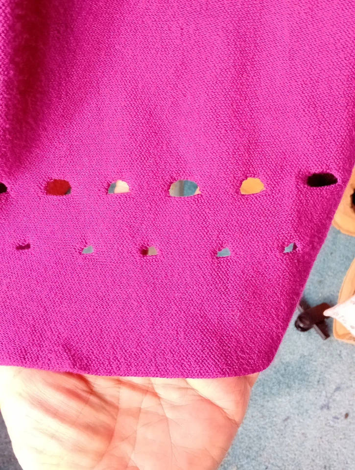 Issa London Long Sleeve Knit style Dress Fit & Flare Dark Pink Size Medium  - Image 4 of 4