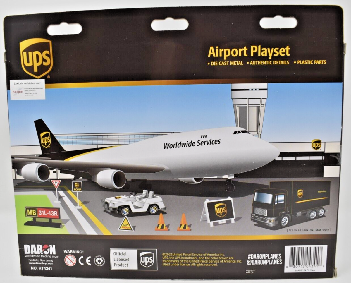Airplane Airbus Boeing 747 UPS Airport Set Herpa Wings approx 1