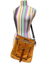 Marco Buggiani Tan Leather Crossbody Messenger Bag Large